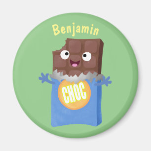 Cute happy chocola snoep bar cartoon magneet