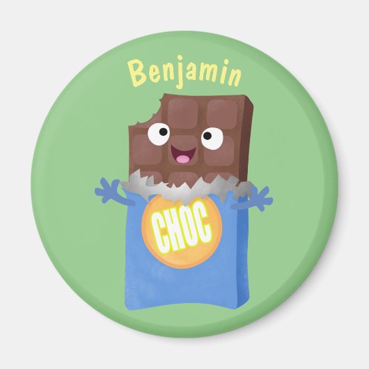 Cute happy chocola snoep bar cartoon magneet (Voorkant)