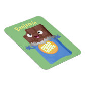 Cute happy chocola snoep bar cartoon magneet (Rechterzijde)