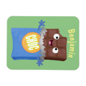 Cute happy chocola snoep bar cartoon magneet (Horizontaal)