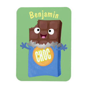 Cute happy chocola snoep bar cartoon magneet