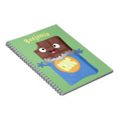 Cute happy chocola snoep bar cartoon notitieboek (Rechterzijde)