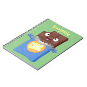 Cute happy chocola snoep bar cartoon notitieboek (Linkerzijde)
