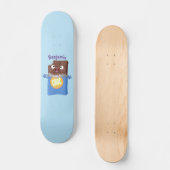 Cute happy chocola snoep bar cartoon persoonlijk skateboard (Voorkant)
