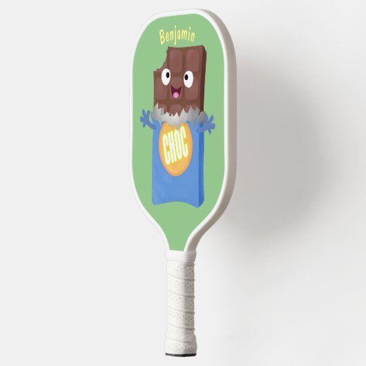 Cute happy chocola snoep bar cartoon pickleball paddle (Links)