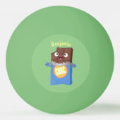 Cute happy chocola snoep bar cartoon pingpongbal (Achterkant)