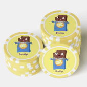Cute happy chocola snoep bar cartoon poker chips (Opstapeling)