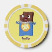 Cute happy chocola snoep bar cartoon poker chips (Voorkant)
