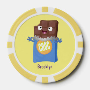 Cute happy chocola snoep bar cartoon poker chips