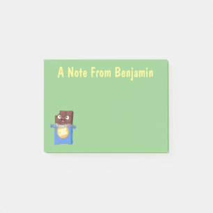 Cute happy chocola snoep bar cartoon post-it® notes