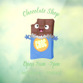 Cute happy chocola snoep bar cartoon raamsticker (Vel 3)