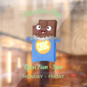 Cute happy chocola snoep bar cartoon raamsticker (Vel 2)