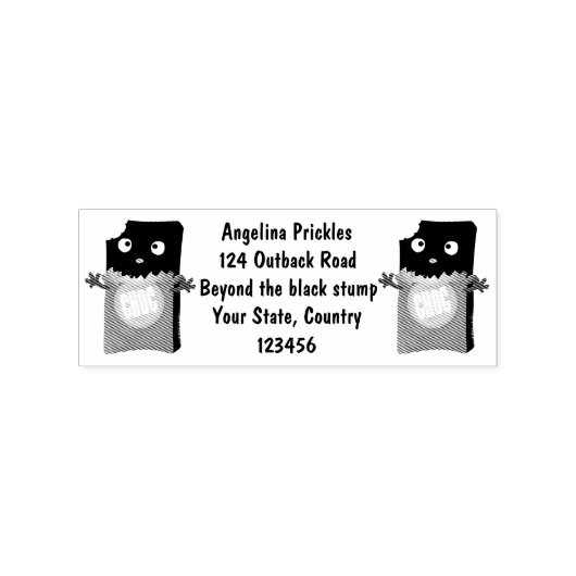 Cute happy chocola snoep bar cartoon rubberstempel (Afrduk)