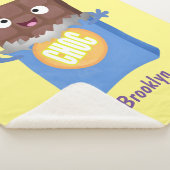 Cute happy chocola snoep bar cartoon sherpa deken (3/4)