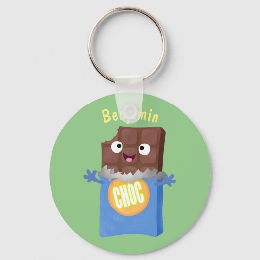 Cute happy chocola snoep bar cartoon sleutelhanger (Voorkant)