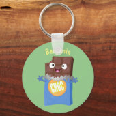 Cute happy chocola snoep bar cartoon sleutelhanger (Voorkant)