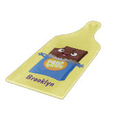 Cute happy chocola snoep bar cartoon snijplank (Hoek)
