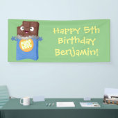 Cute happy chocola snoep bar cartoon spandoek (Beurs)