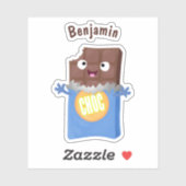 Cute happy chocola snoep bar cartoon sticker (Vel)