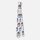 Cute happy chocola snoep bar cartoon stropdas (Voorkant)