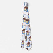 Cute happy chocola snoep bar cartoon stropdas (Achterkant)