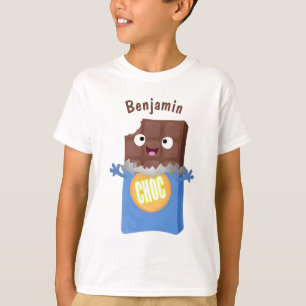 Cute happy chocola snoep bar cartoon t-shirt