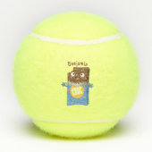 Cute happy chocola snoep bar cartoon tennisballen (Achterkant)
