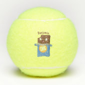 Cute happy chocola snoep bar cartoon tennisballen (Voorkant)