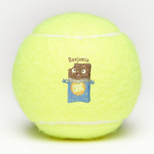 Cute happy chocola snoep bar cartoon tennisballen