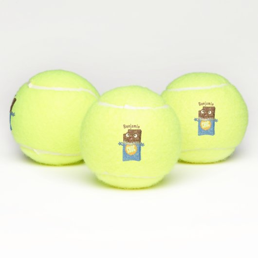Cute happy chocola snoep bar cartoon tennisballen (Multi)