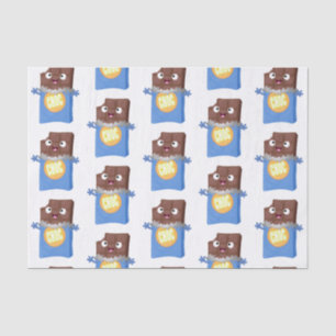 Cute happy chocola snoep bar cartoon tissuepapier