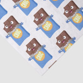 Cute happy chocola snoep bar cartoon tissuepapier (Detail)