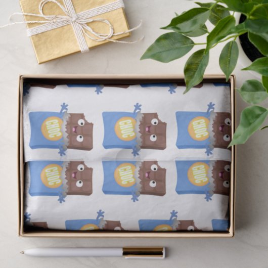 Cute happy chocola snoep bar cartoon tissuepapier (Geschenk)