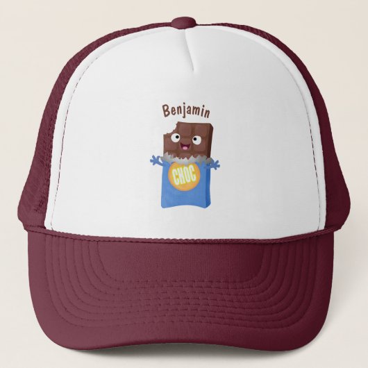 Cute happy chocola snoep bar cartoon trucker pet (Voorkant)