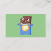 Cute happy chocola snoep bar cartoon visitekaartje (Achterkant)