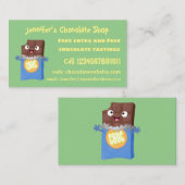 Cute happy chocola snoep bar cartoon visitekaartje (Voorkant / Achterkant)
