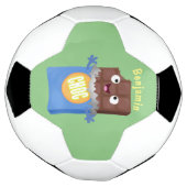 Cute happy chocola snoep bar cartoon voetbal (Gedraaid)