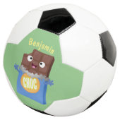 Cute happy chocola snoep bar cartoon voetbal (Drie kwart)