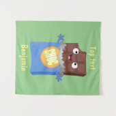 Cute happy chocola snoep bar cartoon wandkleed (Voorkant (horizontaal))