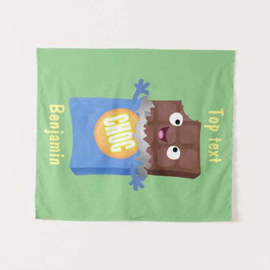 Cute happy chocola snoep bar cartoon wandkleed (Voorkant (horizontaal))