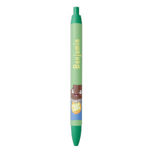 Cute happy chocola snoep bar cartoon zwarte inkt pen