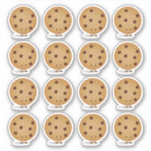 Cute Happy Chocolate Chip Cookie Sticker (Voorkant)