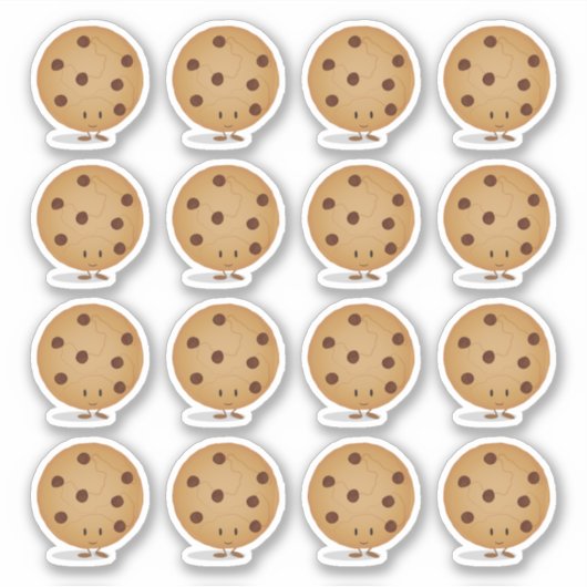 Cute Happy Chocolate Chip Cookie Sticker (Voorkant)