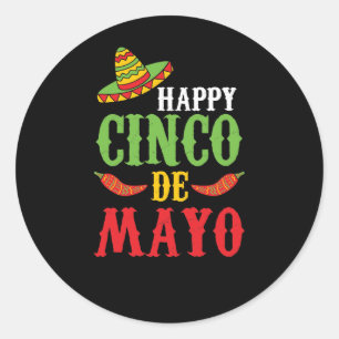 Cute Happy Cinco De Mayo Ronde Sticker
