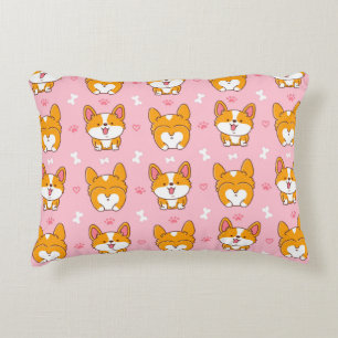 Cute happy corgi dog naadloos patroon accent kussen