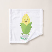 Cute happy corn cartoon illustratie bad handdoek (Wasdoekje)