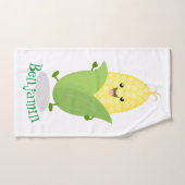 Cute happy corn cartoon illustratie bad handdoek (Handdoek)