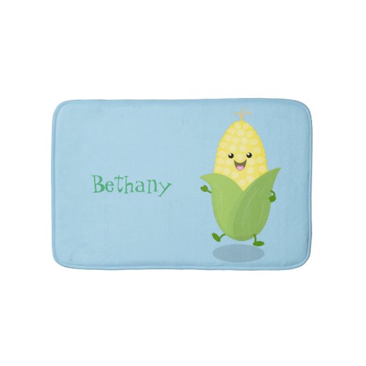 Cute happy corn cartoon illustratie badmat (Voorkant)