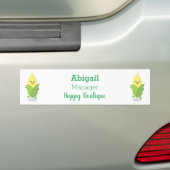 Cute happy corn cartoon illustratie bumpersticker (Op auto)