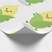 Cute happy corn cartoon illustratie cadeaupapier (Hoek)